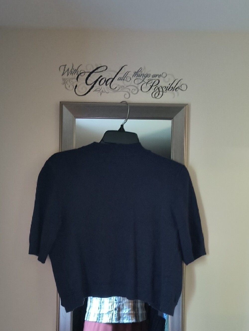 Charter Club Navy Short-Sleeve Open Cardigan - Picture 2 of 5